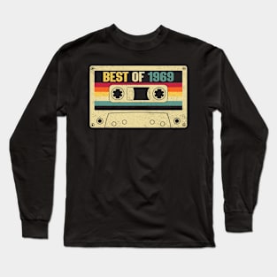 Best Of 1969 55th Birthday Gifts Cassette Tape Vintage Long Sleeve T-Shirt